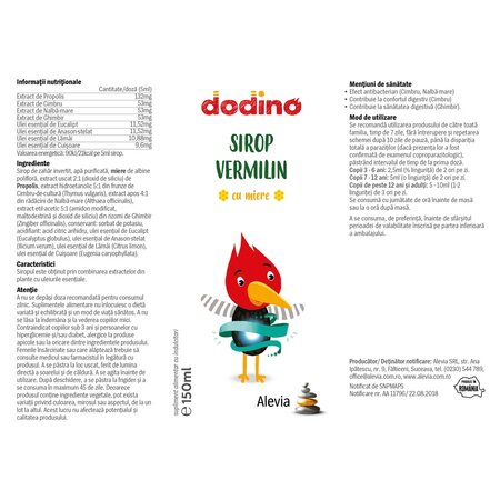 Sirop Vermilin, 150 ml, Alevia 701286