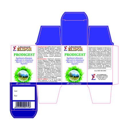 Prodigest, 40 comprimate, Elidor 706599