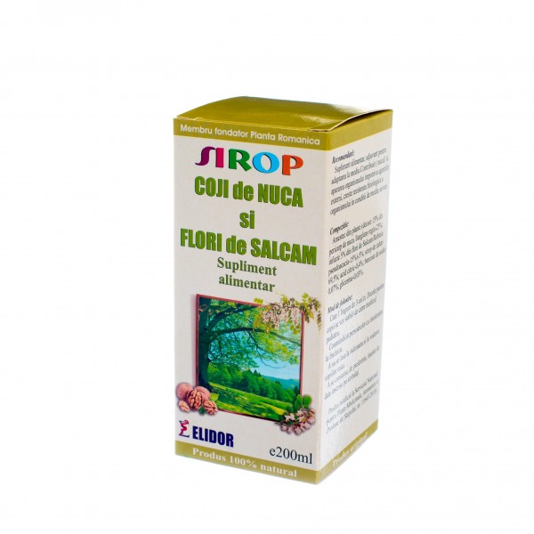 Sirop de coji de nuca si flori de salcam, 200ml, Elidor