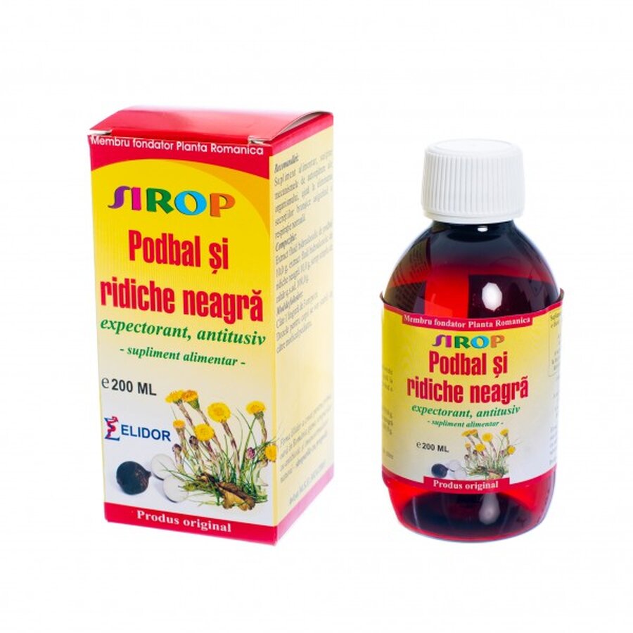 Sirop Podbal si Ridiche Neagra, 200 ml, Elidor : Farmacia Tei online