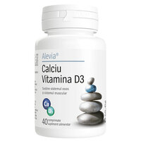 Calciu + Vitamina D3, 40 comprimate, Alevia