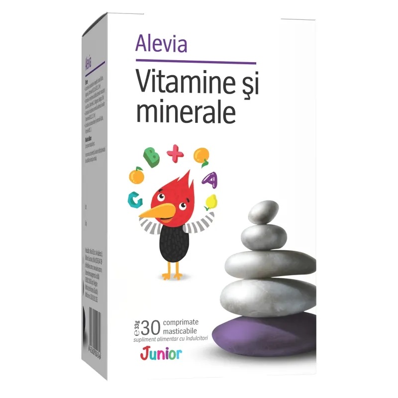 Vitamine si minerale Junior, 30 comprimate masticabile, Alevia