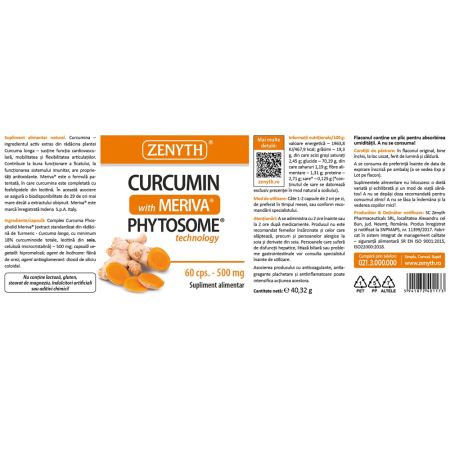 Curcumin with Meriva, 60 capsule, Zenyth 700781