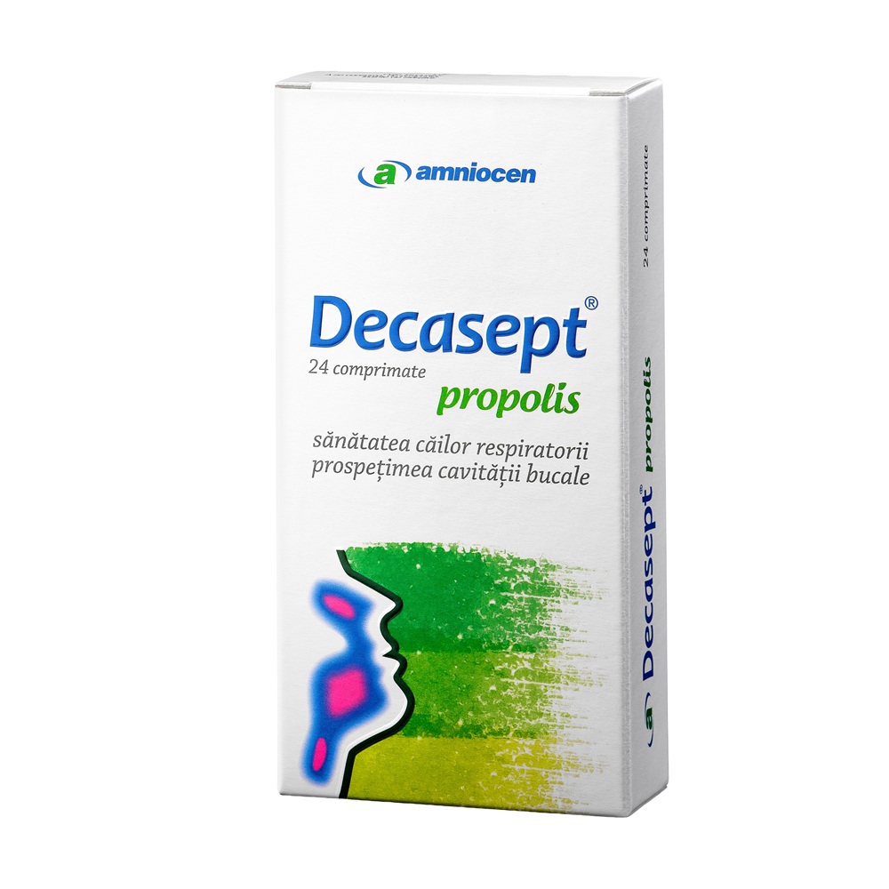 Decasept propolis, 24 comprimate, Amniocen