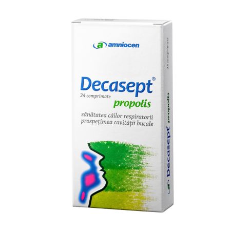 Decasept propolis, 24 comprimate, Amniocen