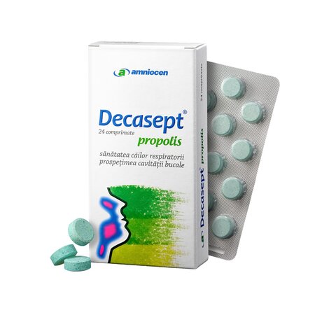 Decasept propolis, 24 comprimate, Amniocen 697704