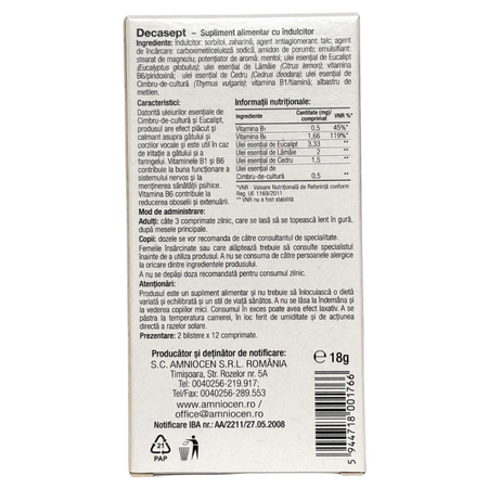 Decasept, 24 comprimate, Amniocen 697756