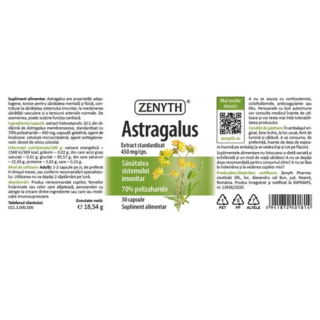 Astragalus, 450 mg, 30 capsule, Zenyth 702875
