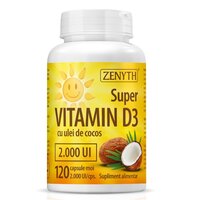 Super Vitamina D3, 2000UI, 120 capsule moi, Zenyth