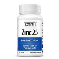Zinc 25 sulfat de zinc, 25 mg, 30 capsule, Zenyth