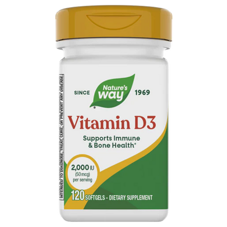 Vitamina D3 Nature's Way, 2000 UI, 120 capsule, Secom