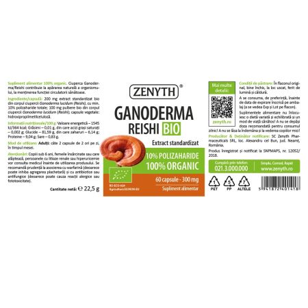 Ganoderma Reishi Bio, 300 mg, 60 capsule, Zenyth 700863