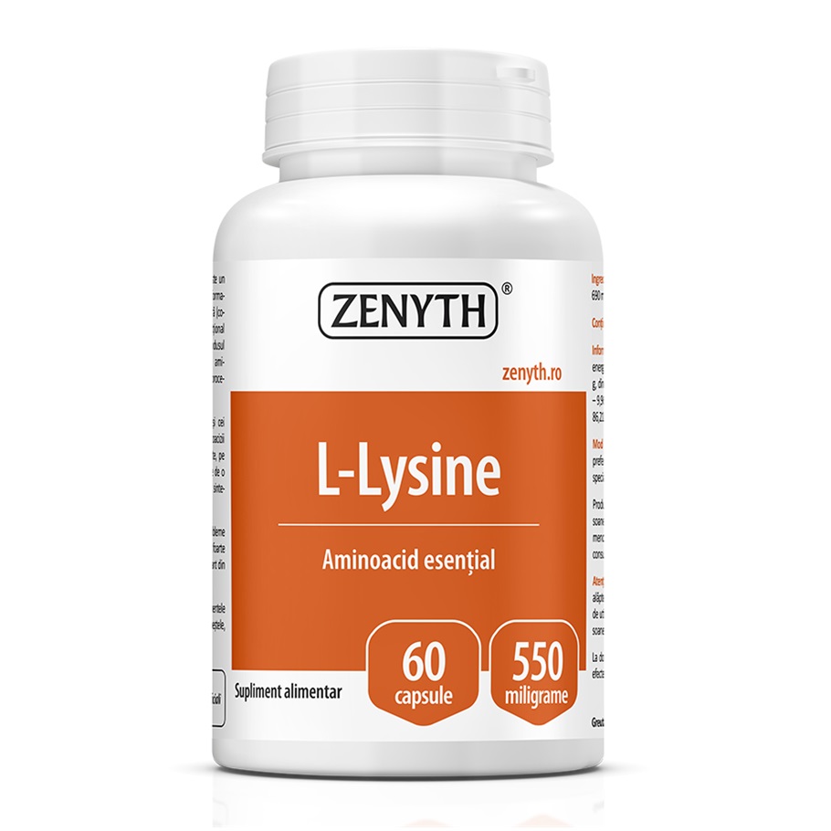 L-Lysine, 550 mg, 60 capsule, Zenyth