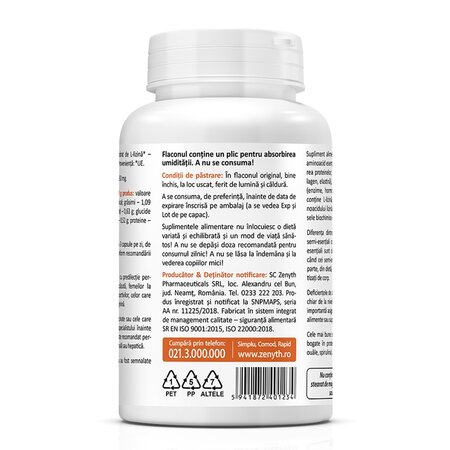 L-Lysine, 550 mg, 60 capsule, Zenyth 619446