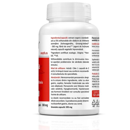 Ashwagandha KSM-66, 60 capsule, Zenyth 701395