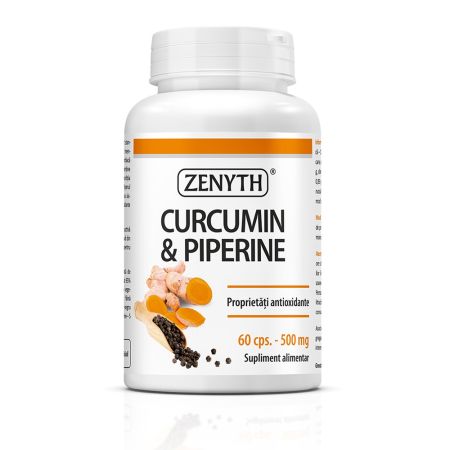 Curcumin si Piperine, 60 capsule, Zenyth