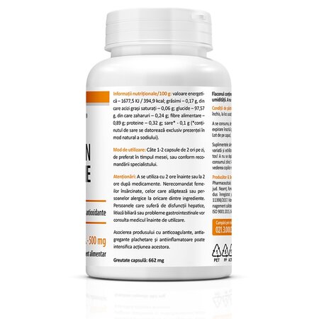 Curcumin si Piperine, 60 capsule, Zenyth 700454