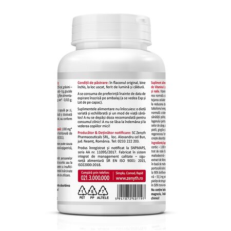 Vitamina C Premium, 1000 mg, 60 capsule, Zenyth 619432