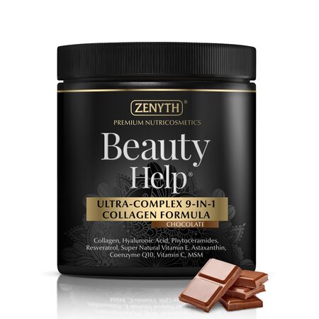 Beauty Help Ultra-Complex 9-in-1 Collagen Formula cu aroma de ciocolata, 300 g, Zenyth