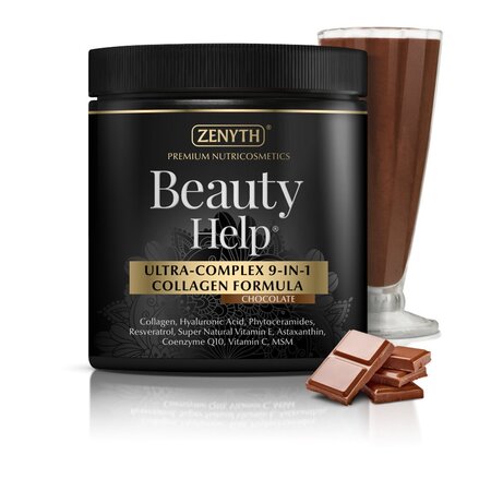 Collagen Formula cu aroma de ciocolata Ultra-Complex 9-in-1 Beauty Help, 300 g, Zenyth 699631