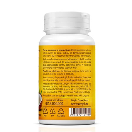 Super vitamina D3, 2.000UI, 60 capsule moi, Zenyth 619283