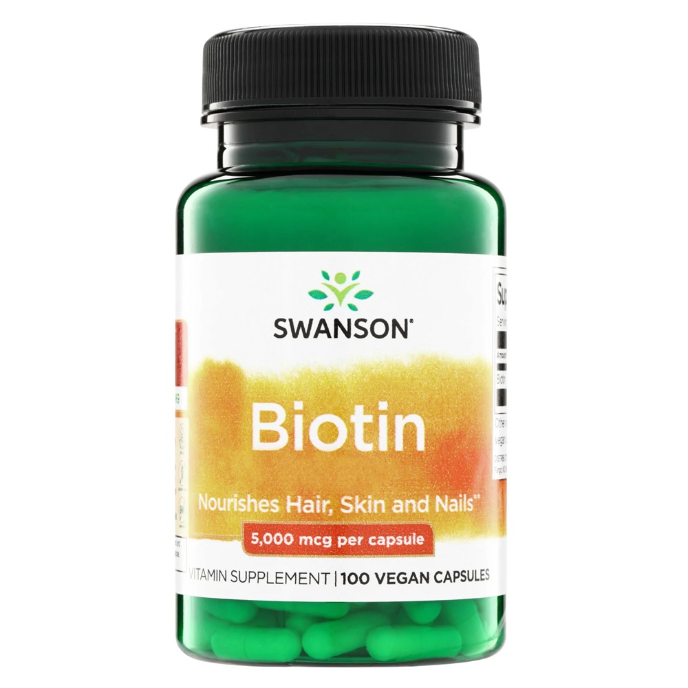 Biotina, 5000 mcg, 100 capsule, Swanson