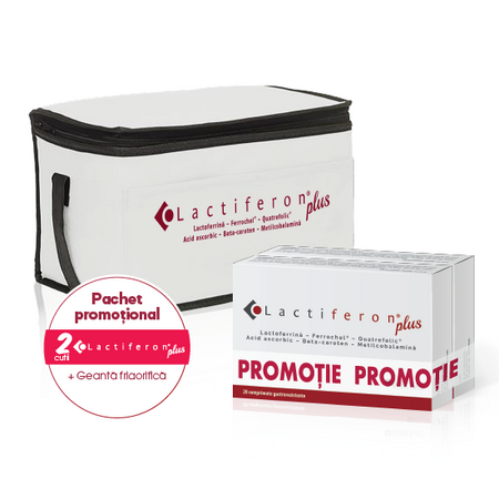 Pachet Lactiferon Plus, 20 + 20 comprimate + geanta frigorifica, Solartium