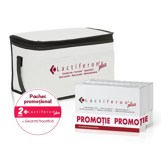 Pachet Lactiferon Plus, 20 + 20 comprimate + geanta frigorifica, Solartium