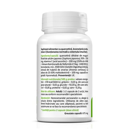 Quercetin Bromelain Vitamina C, 30 capsule, Zenyth 619185