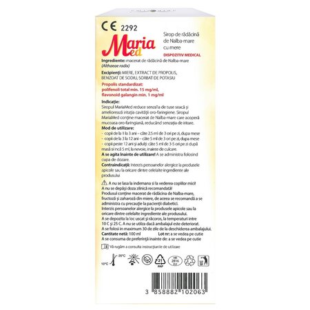 Sirop de radacina de Nalba-mare cu miere Maria Med, 100 ml, Apipharma 713384