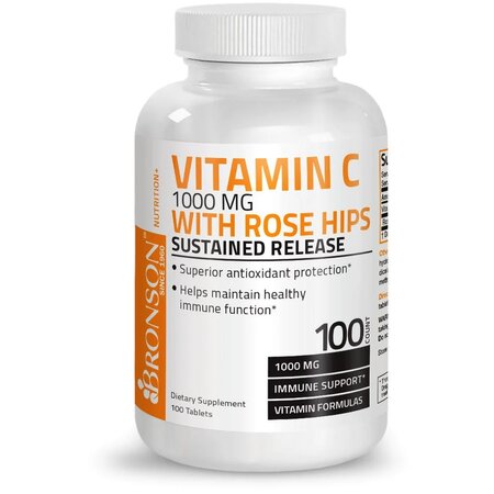 Vitamina C, 1000 mg, 100 tablete, Bronson Laboratories