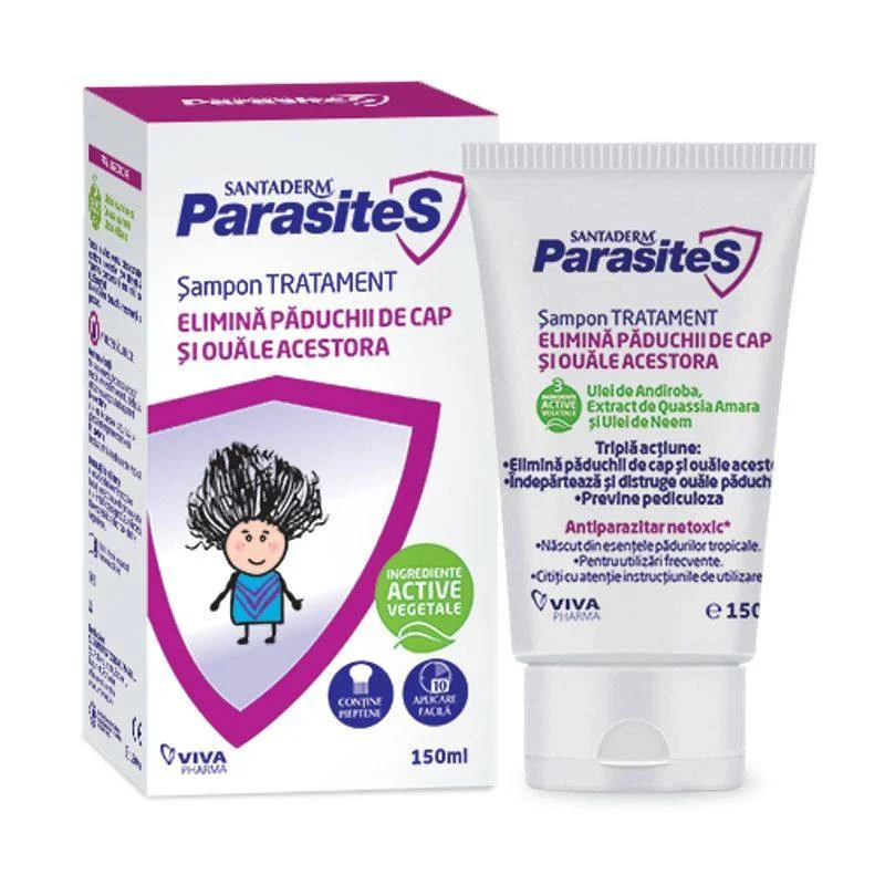 Sampon tratament impotriva paduchilor Santaderm, 150 ml, Viva Pharma