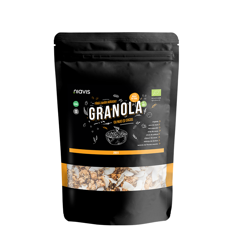 Granola Eco cu nuci si cocos, 200 g, Niavis