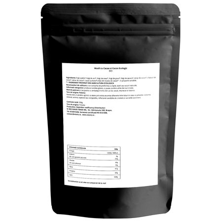 Musli bio cu cacao si cocos, 200 g, Niavis 601608