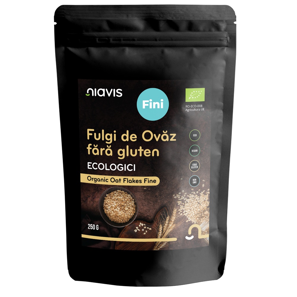 Fulgi Eco de ovaz fara gluten, 250 g, Niavis