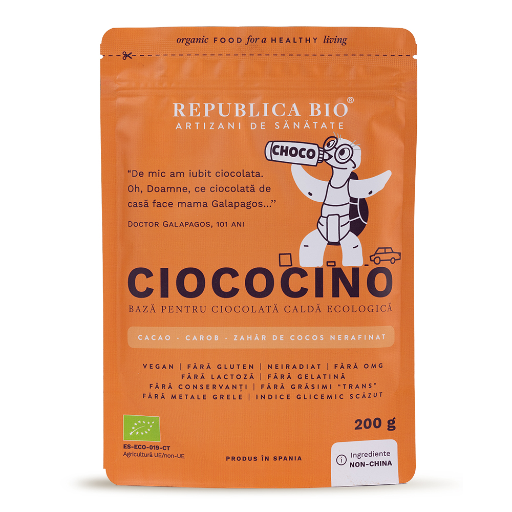 Baza Eco pentru ciocolata calda fara gluten Ciococino, 200 g, Republica Bio