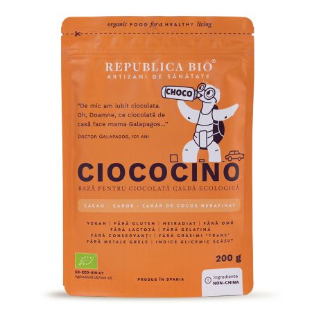 Baza Eco pentru ciocolata calda fara gluten Ciococino, 200 g, Republica Bio