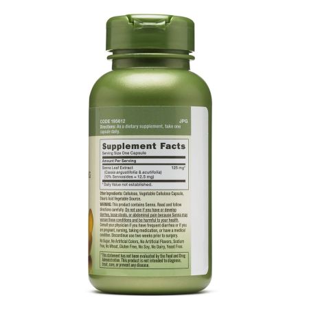 Senna leaf extract 125 mg (195612), 100 capsule, GNC 647956
