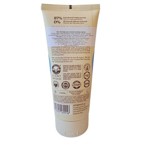 Gel de dus cu ulei de cocos si monoi, 200 ml, L'Erboristica 710506