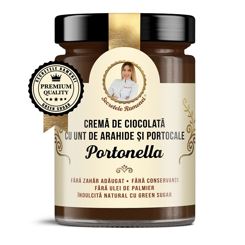 Crema de ciocolata cu arahide si portocale Portonella, Secretele Ramonei, 350g, Remedia