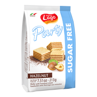 Napolitane crema de alune fara zahar, 213g, Lago