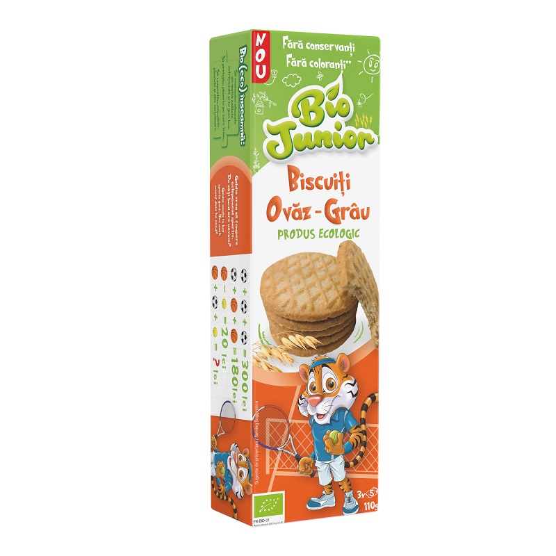 Biscuiti Eco ovaz si grau, 110g, Bio Junior