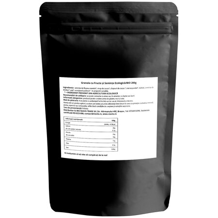 Granola Bio cu fructe si seminte, 200 g, Niavis 601558