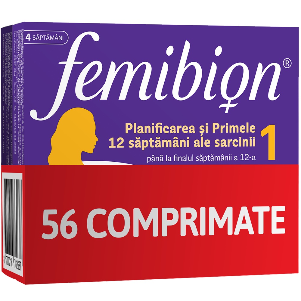 Femibion 1 planificare si sarcina, 2x28 comprimate, Dr. Reddys