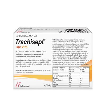 Trachisept Api Vital, 16 comprimate, Labormed 617535