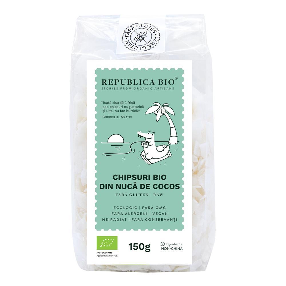 Chipsuri Eco din nuca de cocos fara gluten, 150 g, Republica Bio