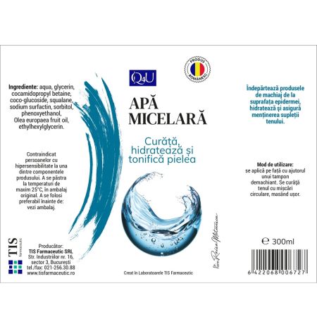 Apa micelara Q4U, 300 ml, Tis Farmaceutic 651122
