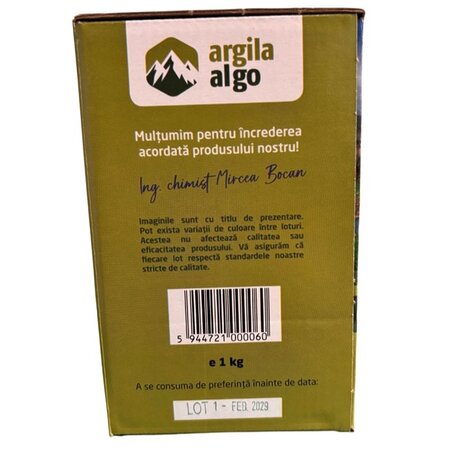 Argila sub forma de bulgarasi, 1 kg, Algo 704865