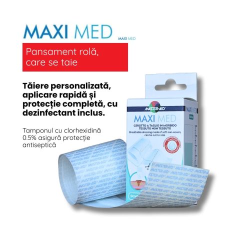 Pansament rola Maxi Med Master-Aid, 50x6 cm, 1 bucata, Pietrasanta Pharma 668039