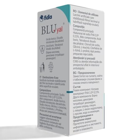 Solutie oftalmica Blu Yal A Free, 10 ml, Fidia 727192